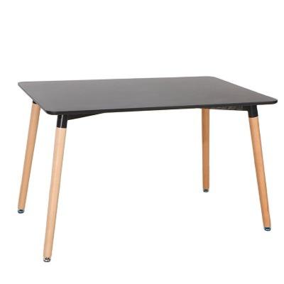 China Free Sample Modern Design MDF Black Coffee Optional Wood Dining Table for sale