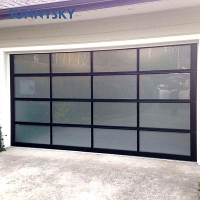 China Hot Sales Automatic Aluminum Glass Garage Doors Windproof 24 for sale