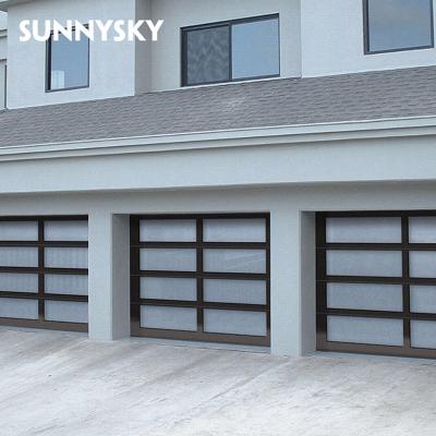 China Good Insulated Windproof For All Black Glass Garage Door for sale