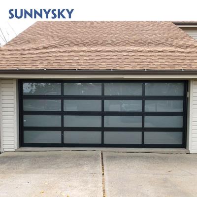 China Windproof Automatic Aluminum Plexiglass 16x7 Garage Roller Door Price for sale