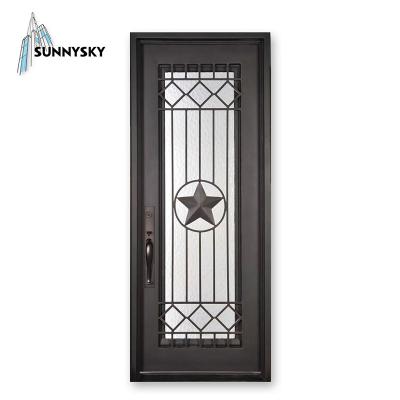 China Modern design anti-theft wrought iron double doors for sale