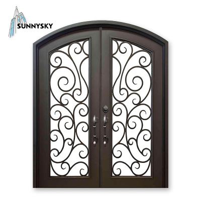 China Reasonable Anti-theft China Wholesale Price Wrought Iron Doors for sale