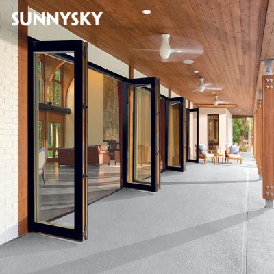 China Heat insulation exterior bi folding door system with factory price for sale