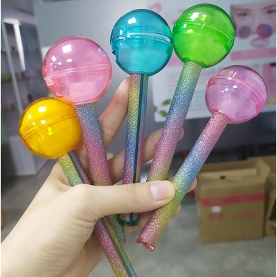 China Cosmetic Multicolor Cosmetic Empty Lip Gloss Single Tube With Magic Wand Rainbow Lollipop Lip Gloss Tubes for sale