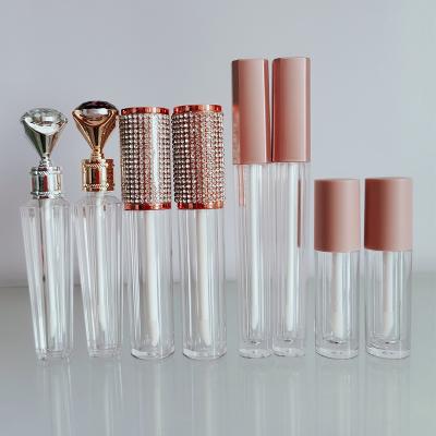 China 3ml 5ml 8ml Cosmetic Matte Pink Lip Gloss Tubes Lip Gloss Tube Lip Gloss Cosmetic Container With Lips Lip Gloss Tube Custom Logo for sale