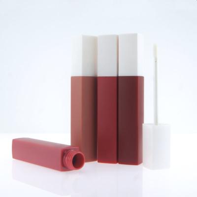 China Lip gloss filling low MOQ lip gloss square tube 6ml plain plain white milk chocolate cover for sale