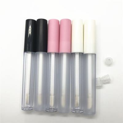 China Cosmetic 2.5ml lip gloss tube in thin round empty 3ml lip gloss tube container wholesale with brush for sale