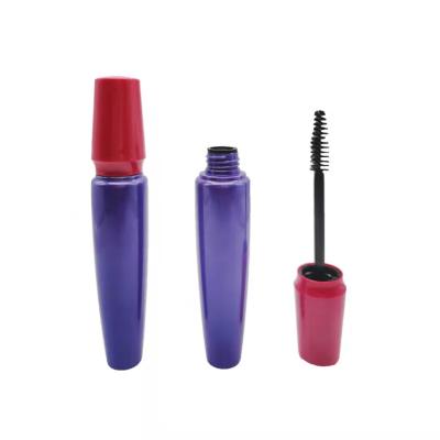 China Cosmetic Wholesale Purple Round Tube Empty Container Mascara Rose Lid 12ml Red Mascara Packaging Container for sale