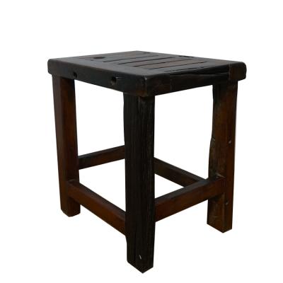 China Other Elegant Vintage Custom Design Solid Wood Reclining Stool Made Handcraft Decorated Furniture Stool for sale