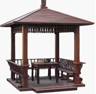 China China Style Solid Wood Gazebo Four-Corner Easily Assembled Anticorrosive Wooden Outdoor Gazebos For Sale for sale