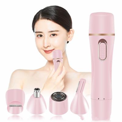 China Household Portable 4-in-1 Electric Hair Remover USB Charging Multifunctional Women's Shaver Facial Grooming Kit For Women for sale