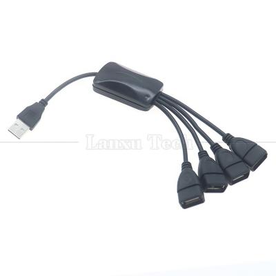 China Charging Mobile Devices .desk 4 Computer 1 Male Hub To USB 2.0 Female Ports For Laptop for sale