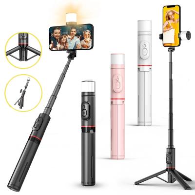 China Selfie Stick with Mobile Phone Light Tripod Selfie Stick Bluetooth Tripod Holder with Ring Light Mini Tripod Telescopic Remote Control Rod for sale