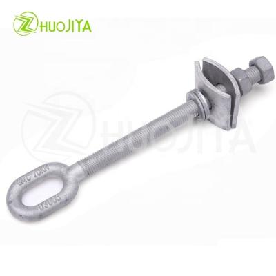 China Main Used In Mechanical And Electrical Products Zhuojiya Wenzhou Factory Zinc Coated Long Oval Eye Bolt With Wood Screw for sale