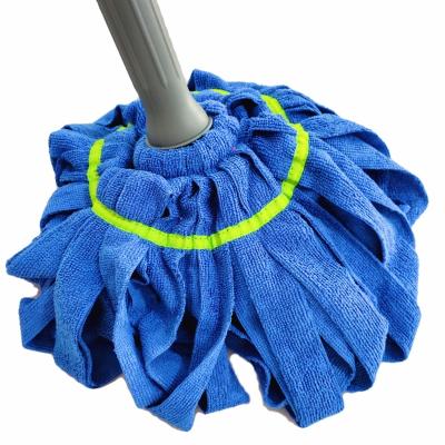 China Steel Swivel Terry Cloth Microfiber Mop Twist Pole Brooms for sale