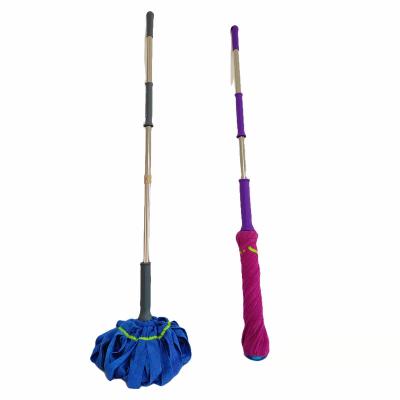 China Steel Swivel Terry Cloth Microfiber Mop Twist Pole Brooms for sale