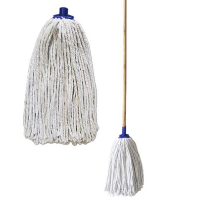 China Sustainable cotton broom with solid wood handle for sale