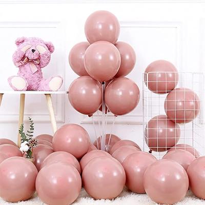 China Retro Thick Pink Balloons Dusty Pink Balloons Bulk 12 Inch Baby Shower Party Happy Birthday Decoration for sale