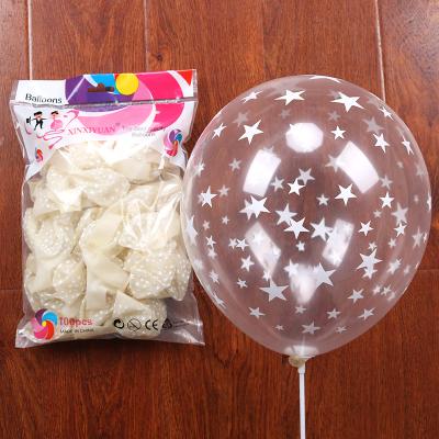 China Wholesale 12 inch star party decoration printing clear latex balloon confetti latex balloons for birthday party decoration for sale