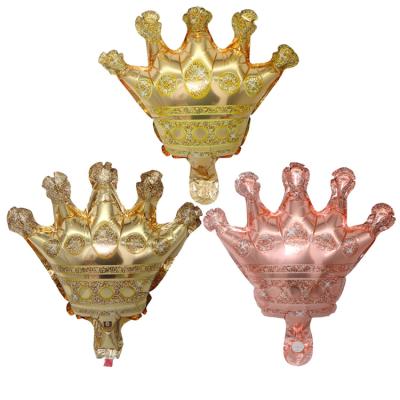 China Foil Balloon Crown Balloons Gold Foil Helium Mylar Balloons for Birthday Wedding Baby Shower Halloween Christmas Gold Glitter Party for sale