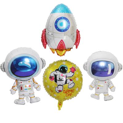 China Kids Play Cute Large Size Astronaut Rocket Foil Balloons Outer Space Cartoon Balloons For Kids Planet Themed Party Supplies Baby Shower for sale