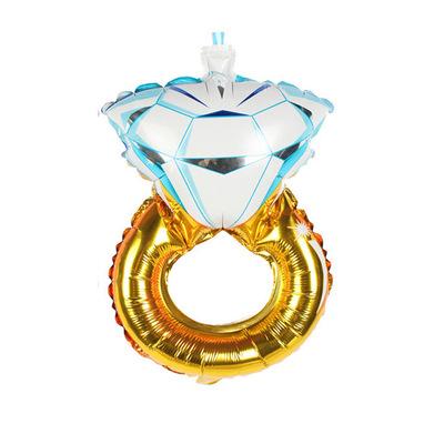 China Medium Diamond Balloon Bride Ring Foil Valentine's Day Balloon Engagement Wedding Lover Wedding Birthday Lover Balloon Party Decoration for sale