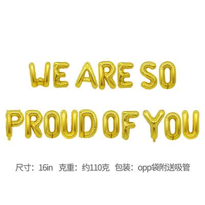 China Alphabet foil with latex balloon set wholesale graduation party decoration 16 inch alphabet foil balloon set we are so proud of you letter set for party decoration for sale