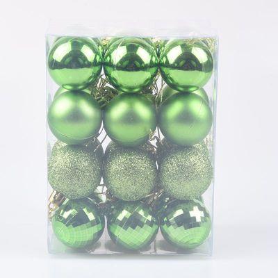 China Wholesale Plastic Christmas Balls 24Pcs Ornaments For Xmas Tree Christmas Hanging Ball Unbreakable Big Red And Green Tree Decoration for sale