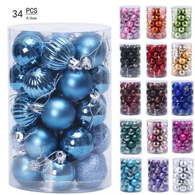 China Wholesale Plastic 34ct Christmas Ball Ornaments Shatterproof Christmas Decorations Tree Balls For Holiday Wedding Party Decoration for sale