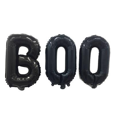 China Wholesale BOO Alphabet Letter Foil Balloon Mylar New 16 Inch Black 16 Inch Alphabet Letter Purple Balloon For Halloween Decoration Supplier for sale