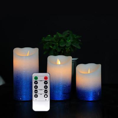 China Birthdays Hot Selling 3PC/set With Remote Control LED Pillar Spray Painting Moving Flameless Candles Party Decoration for sale