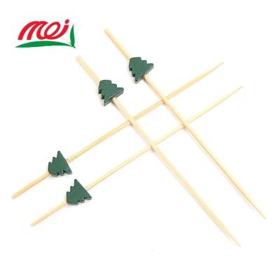 China Wholesale Disposable Round Christmas Tree Decoration Easily Cleaned Bamboo Cocktail Pick for sale