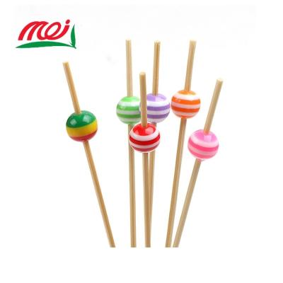 China Eco-Friendly Holiday Decoration Easily Cleaned Bamboo Bead Skewer For Fruit for sale