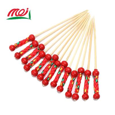 China Easily Cleaned Red Bamboo Bead 2mm Wellmade Disposable Party Decorative Picks for sale