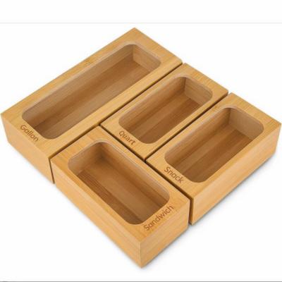 China Sustainable Bamboo Sandwich Bags Organizer Box Bamboo Ziplock Bag Storage for sale