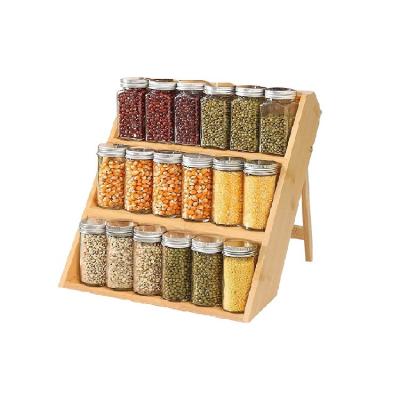 China Kitchenware Factory Sale 3 Tier 18 Bases Wall Mounted Organizer Storage Spice Rack Kitchen Spice Rack for sale