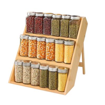 China Factory Hot Sales Kitchenware Spice Racks For Kitchen 3 Tier 18 Bottom Mounted Spice Rack Organizer for sale