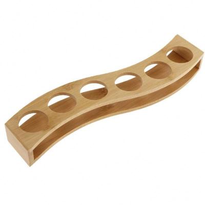 China Sustainable Heat Resistant Natural Tray Bamboo Shot Cup Holder Serving Holder for sale