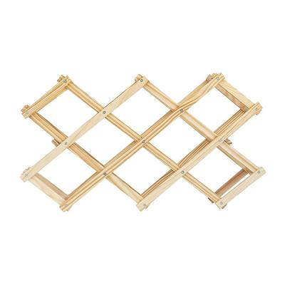 China China Wine Organizer Foldable 10 Countertop Storage Wine Cooling Wholesale Tabletop Bamboo Display Rack for sale