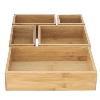 China BANBOO Factory Supply Classics 5-Piece Durable Bamboo Drawer Organizer Set For Kitchen for sale