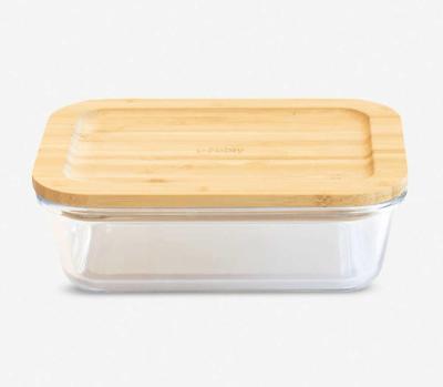 China BANBOO Freestanding Glass Food Storage Containers With Eco-Friendly Bamboo Wood Lids, Set Of 4 Organization Ideal for sale