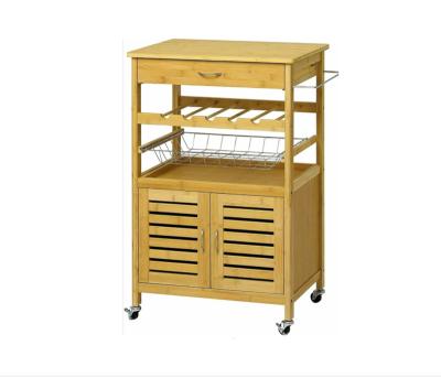 China Kitchen Customized Grid Basket 4 Tier Rolling Cart Storage Utility Cart with Lockable Handle and Wheels for Kitchen for sale