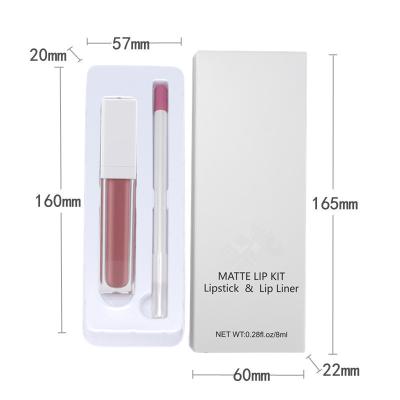 China Waterproof 21 Colors Waterproof Makeup Make Your Own Lipstick Liquid Lipstick Matte Lip Kit With Lip Liner for sale