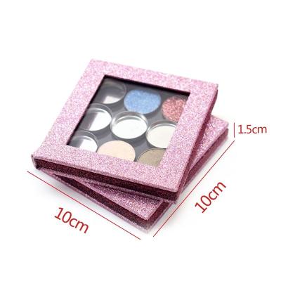 China Waterproof Pink Glitter Eyeshadow Palette Magnet Empty Eyeshadow Palette for sale