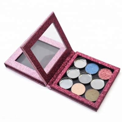 China Waterproof Empty Private Label Glitter Eyeshadow Palette Glitter Rose Magnetic Eyeshadow Palette for sale