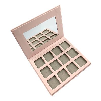 China Waterproof 12 shades choose eyeshadow-palette wholesale color cycle empty round square eyeshadow palette with mirror for sale