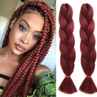 China Soft Smooth Thick Barely Shedding African Pure Color 100g 24 Inch Expression Hair Extention Crochet Braids Jumbo Synthetic Twist Braid Braiding Hair for sale