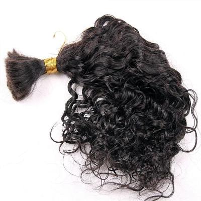 China Soft Smooth Thick Barely Shedding Water Wave Hair Human Hair Bulk for Braiding No Weft Braids Extensions Bundles Wet and Wavy Brazilian Hair Extention for sale