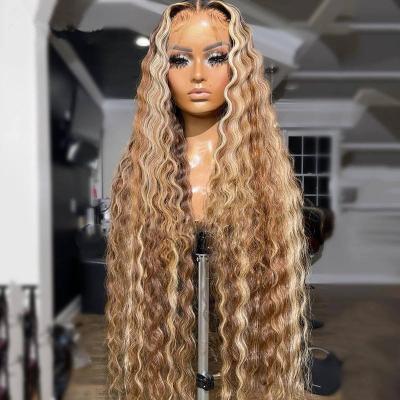 China Soft Smooth Thick Barely Shedding 180 Density Cheap Brazilian Human Hair Wigs With Full Lace Lady Buy Hair 4*4 Highlight Wig Deep Wave Lace Front Wig for sale