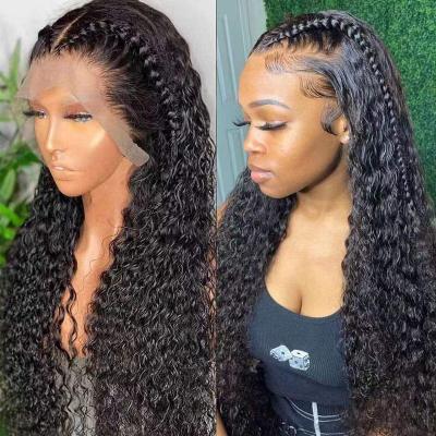 China Soft Smooth Thick Barely Shedding Wholesale Perruque Brazilian Human Hair Wigs Nature Deep Wave Curly HD Lace Frontal Wig Vendor 13x4 13X6 Full Lace Front Wig for sale